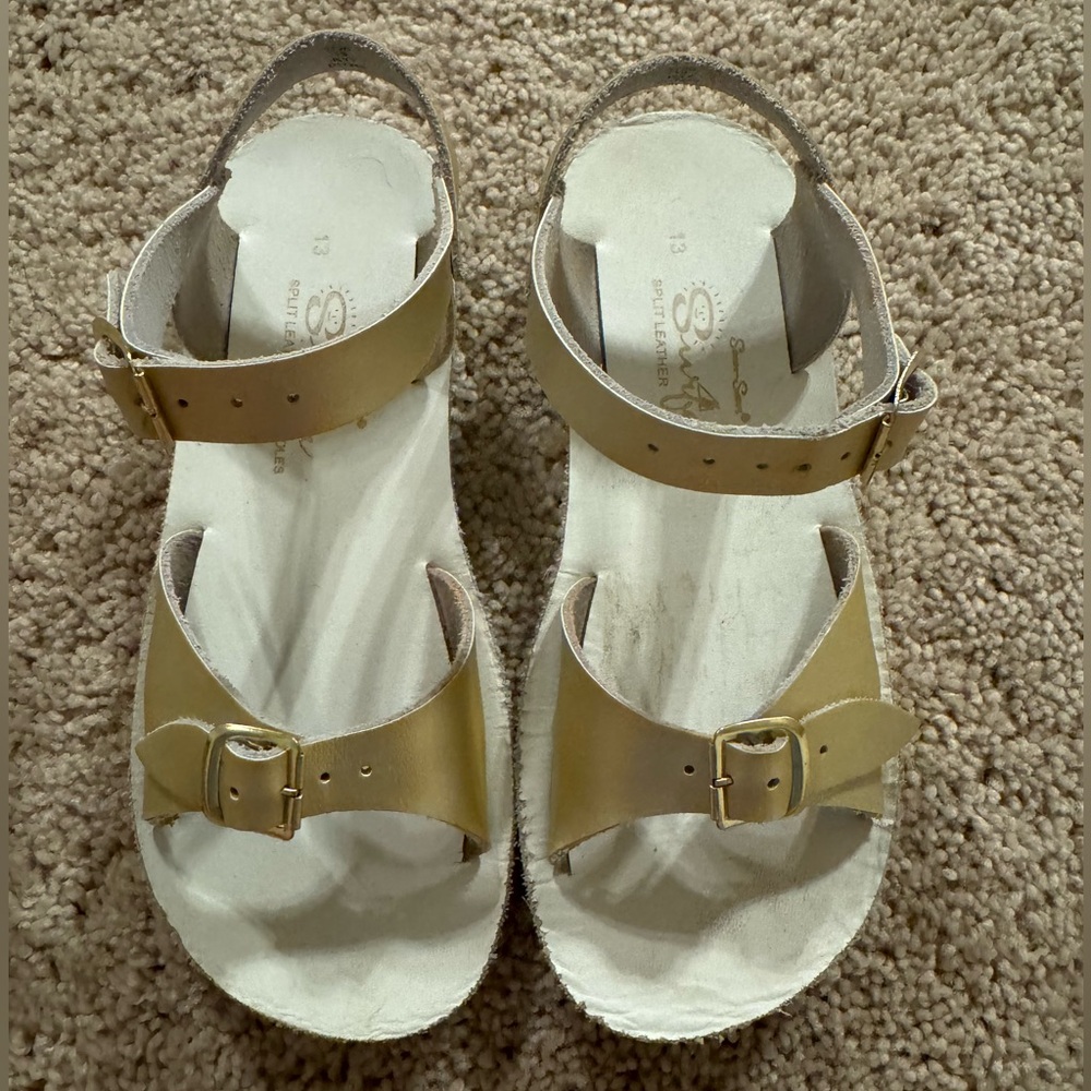 Size 13 Gold Saltwater Sandals